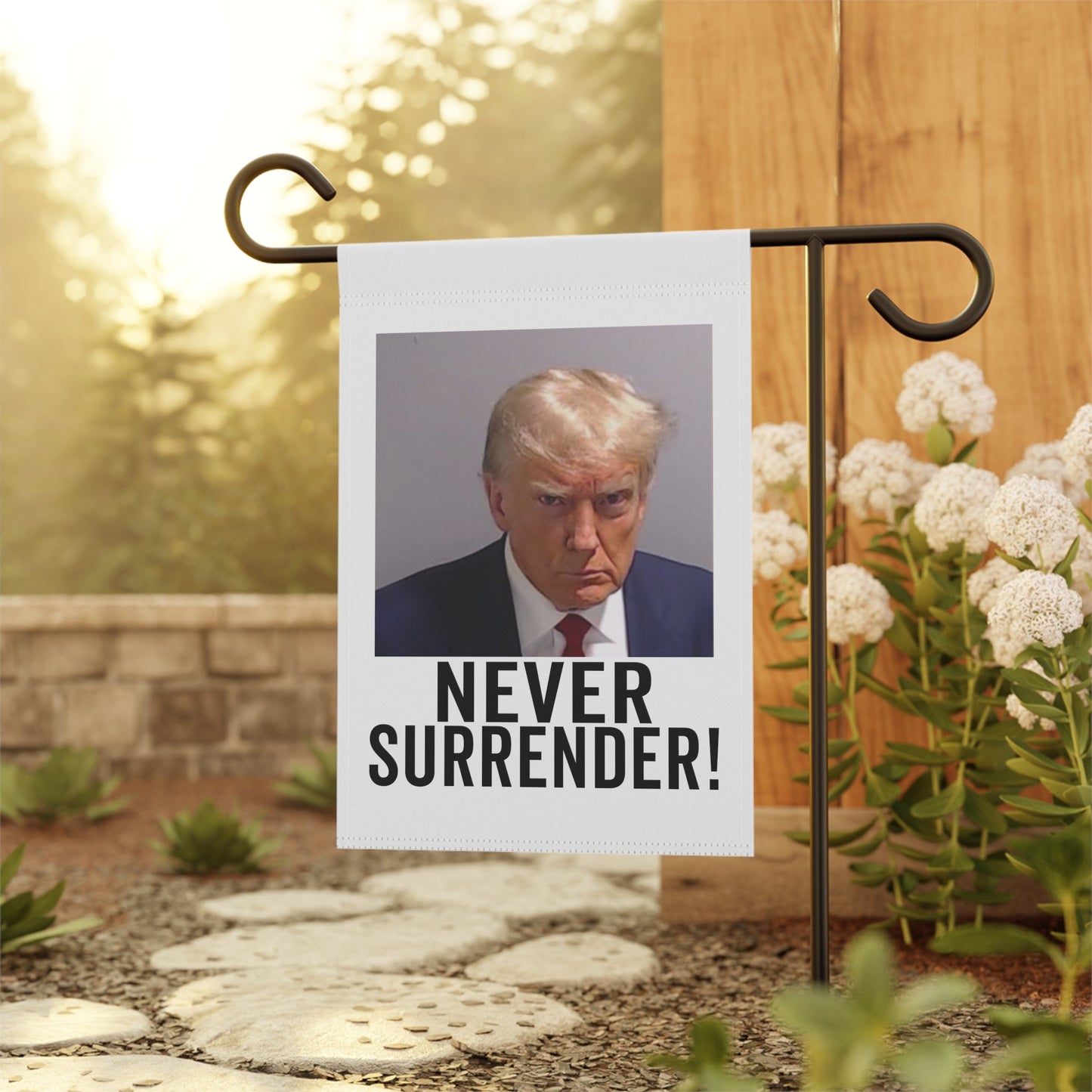 Georgia Trump Mugshot Trump Never Surrender Lawn Flag Trump Flag Trump Banner Garden & House Banner