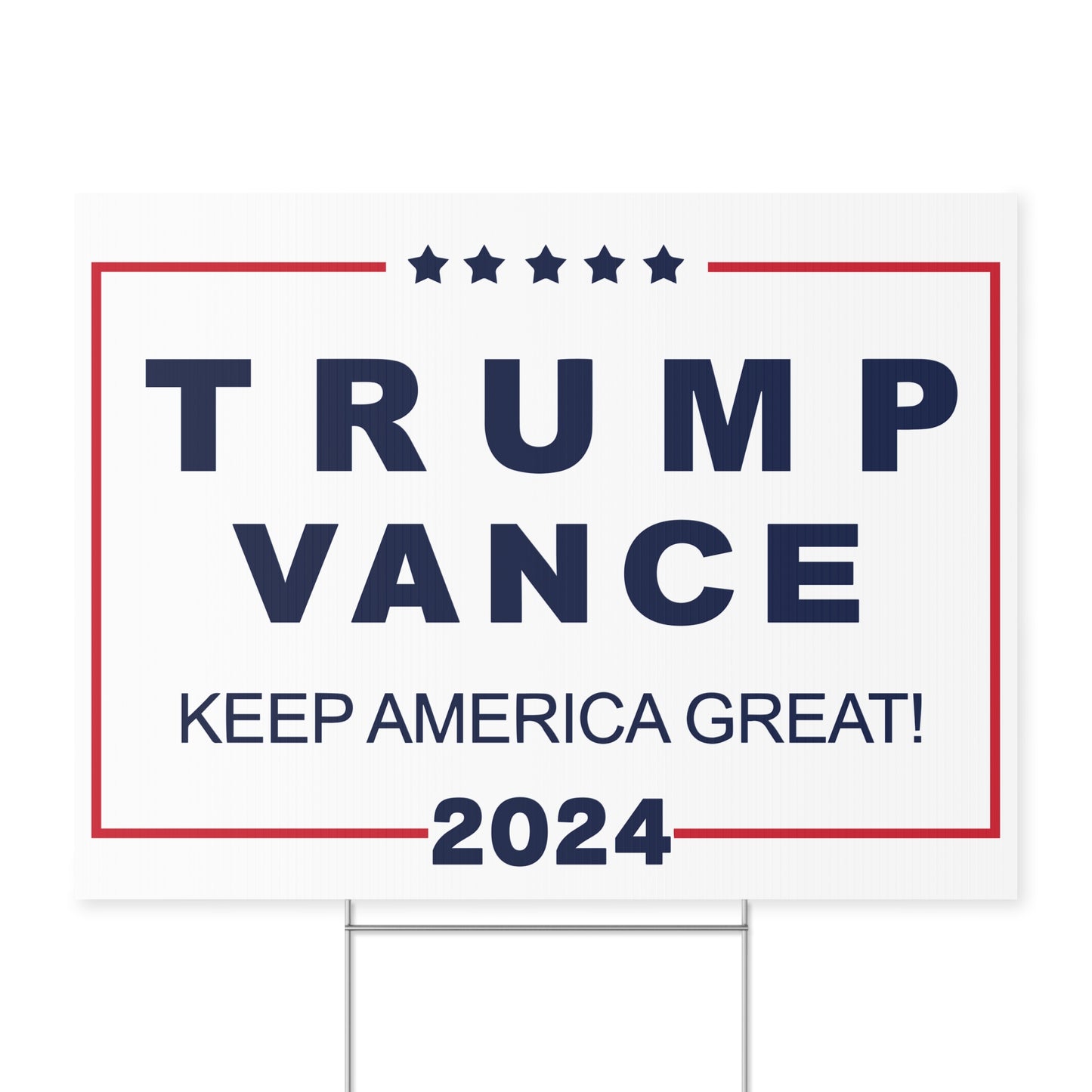 Yard Lawn Trump Vance 2024 Yard Sign with Stand, Trump Sign, Trump Vance Sign, Trump Vance, Trump VP Vance, Lawn Sign 18" x 24", Trump Sign