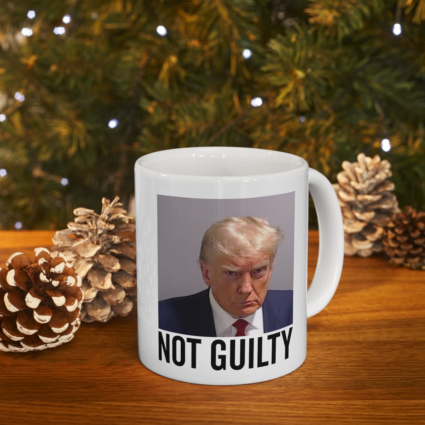 Trump Not Guilty Georgia Trump Mugshot Picture Mug Ceramic Mug 11oz - Funny Gift Trump Booking Photo Georgia Pro Trump Mugshot Mug