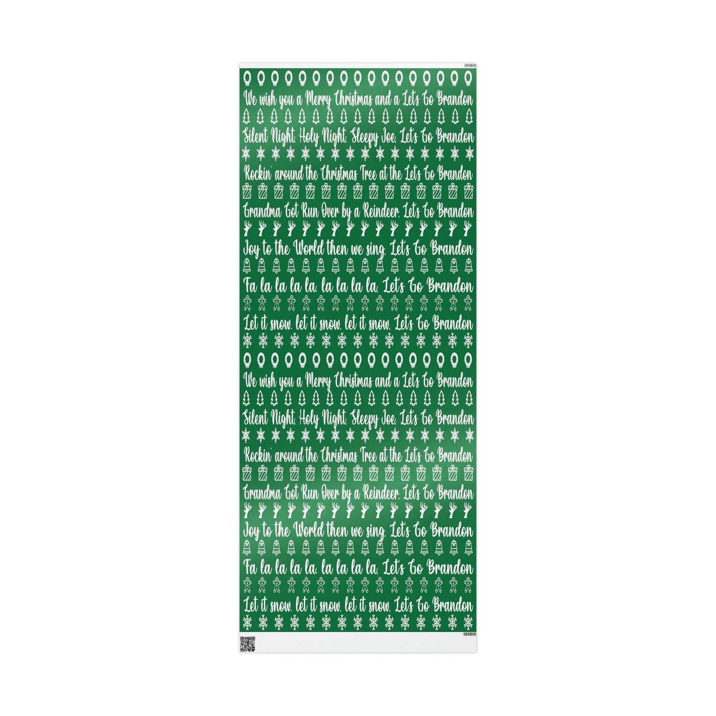 Funny Let's Go Brandon Christmas Gift Wrap Green - Brandon Trump Gift Wrap Funny Christmas Songs Green Wrapping Paper - Funny Surprise Gift