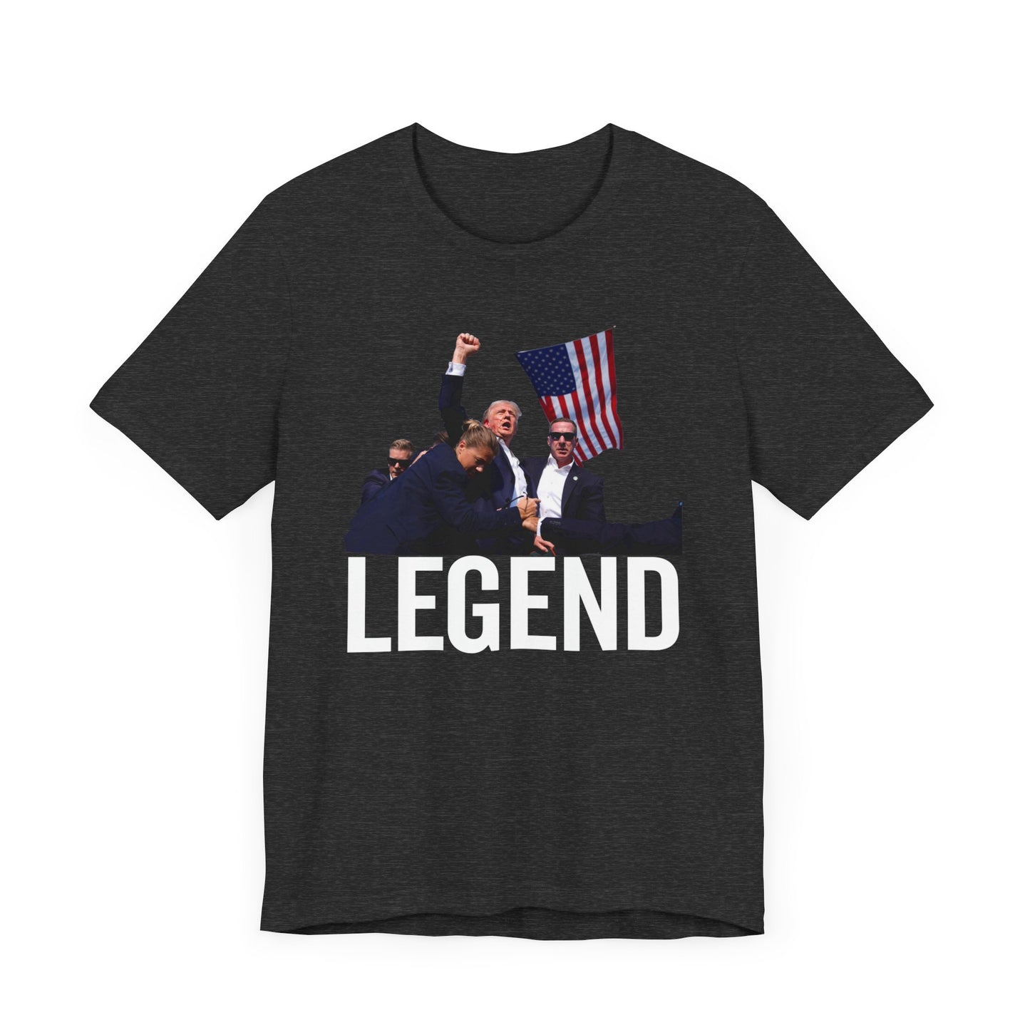 Trump Legend Shot Picture Shirt Bella Canvas 3001 Unisex T-Shirt Vote Trump King Trump Fist Photo Pro Trump Never Surrender Shirt 2024