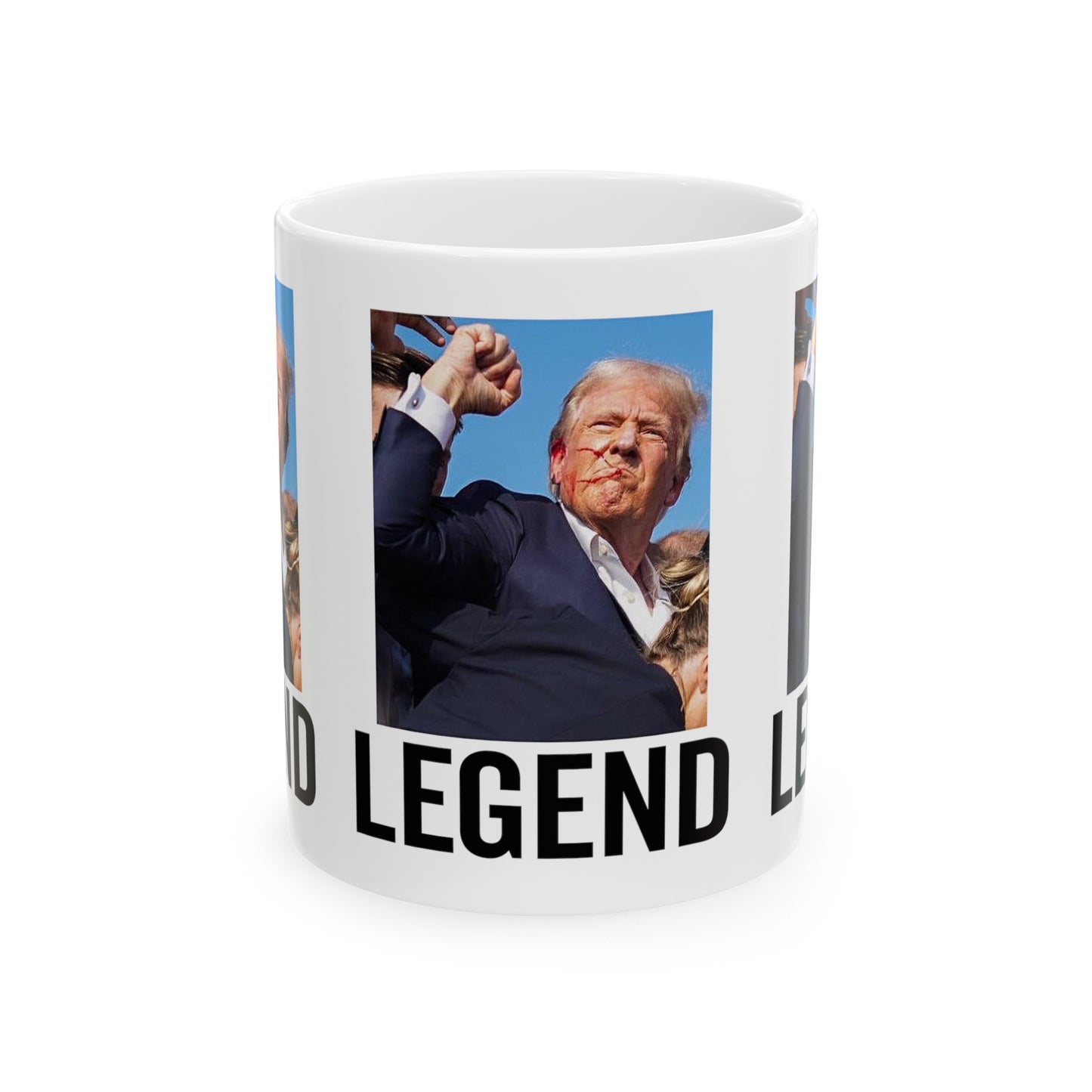 Trump Shot Rally Mug, Best Trump Mug Gift Never SurrenderMug Ceramic Mug 11oz - Trump Gift Mug Trump Christmas Trump Legend 2024 Rally