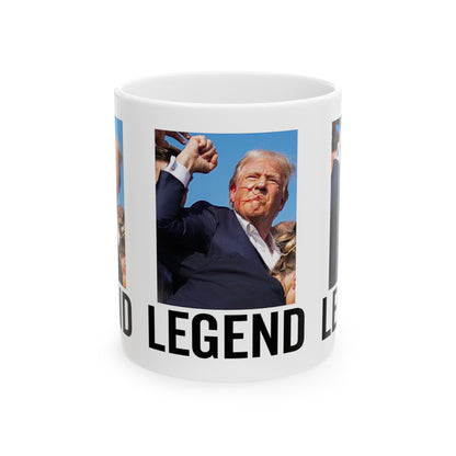 Trump Shot Rally Mug, Best Trump Mug Gift Never SurrenderMug Ceramic Mug 11oz - Trump Gift Mug Trump Christmas Trump Legend 2024 Rally