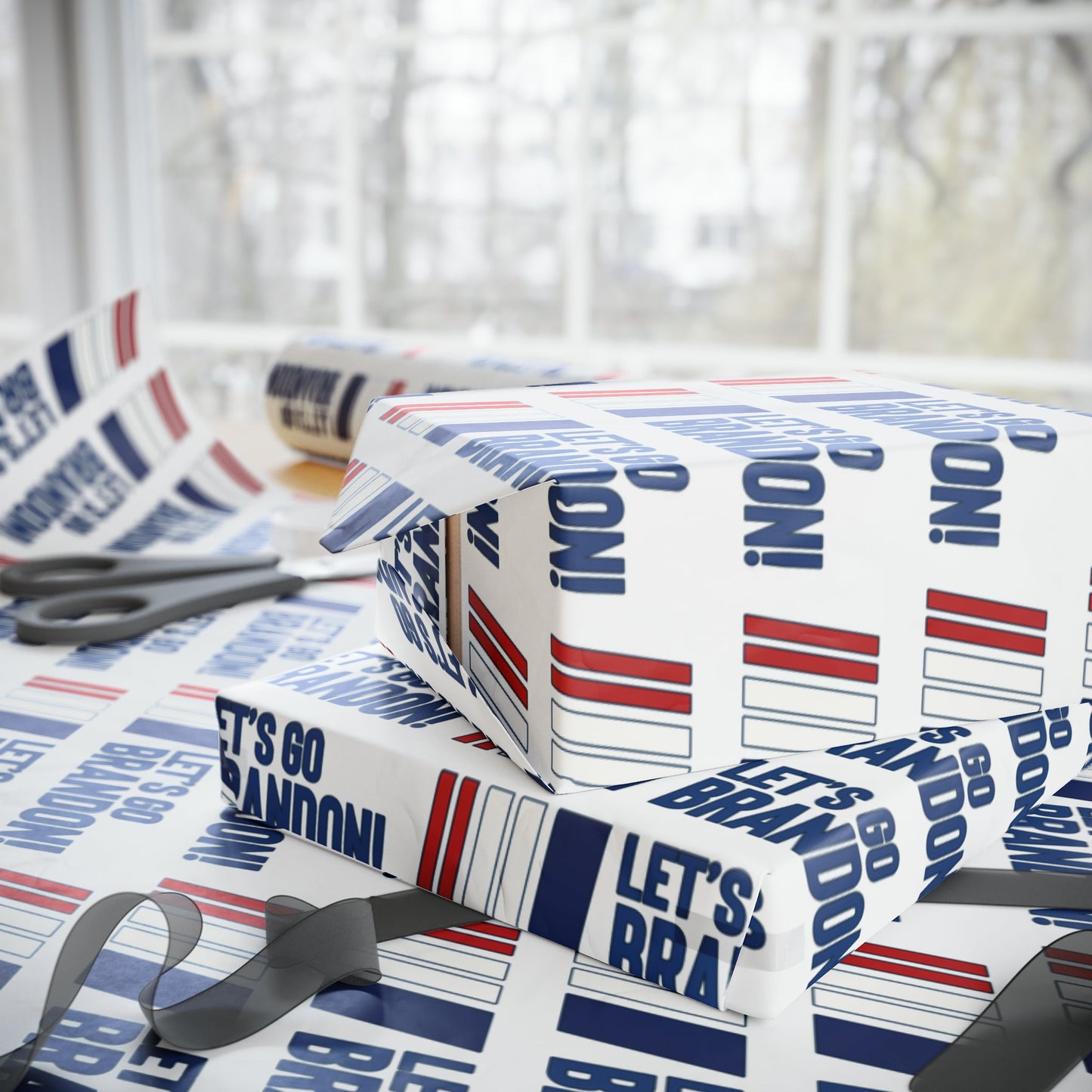 Let's GO Brandon Racing Style USA Wrapping Paper for Gifts - Trump Christmas Let's Go Brandon Biden Trump 2024 Wrapping Paper Trump lgb MAGA