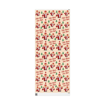 Funny MAGA Trump Christmas Wrapping Paper for Gifts - Make America Great Again Gift - Joe Let's Go Brandon Funny Santa Trump Wrapping Paper