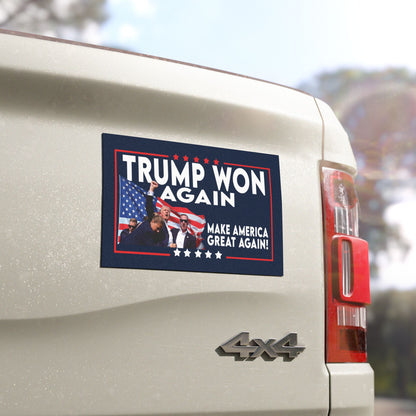 Trump WON AGAIN, Trump Magnet, Durable Vinyl Weatherproof Magnet, Trump Bumper Magnet, Trump Car Bumper, Trump Get Over It, Trump Gift