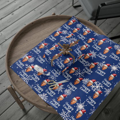 Comically Confused Biden Christmas Blue Wrapping Paper Happy Easter - Santa Biden - Let's Go Brandon Pro Trump Wrapping Paper