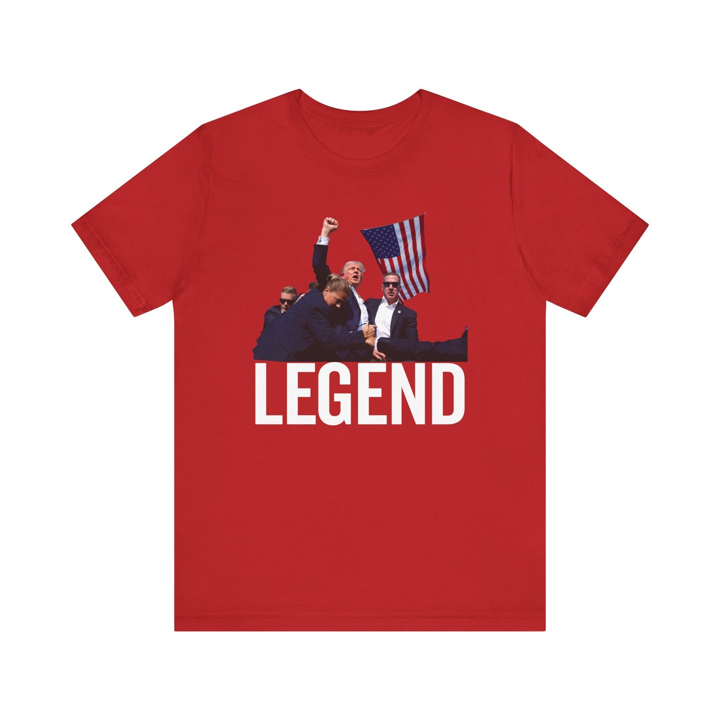 Trump Legend Shot Picture Shirt Bella Canvas 3001 Unisex T-Shirt Vote Trump King Trump Fist Photo Pro Trump Never Surrender Shirt 2024