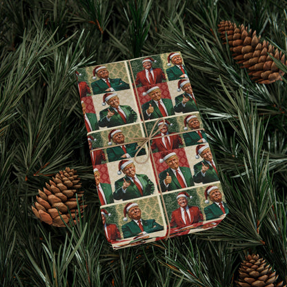 Jolly Trump Christmas, Christmas Trump Gift Wrap,  Trump Wrapping Paper for Gifts, Maga Gift Wrap Christmas Trump 2024, Santa Trump Gifts