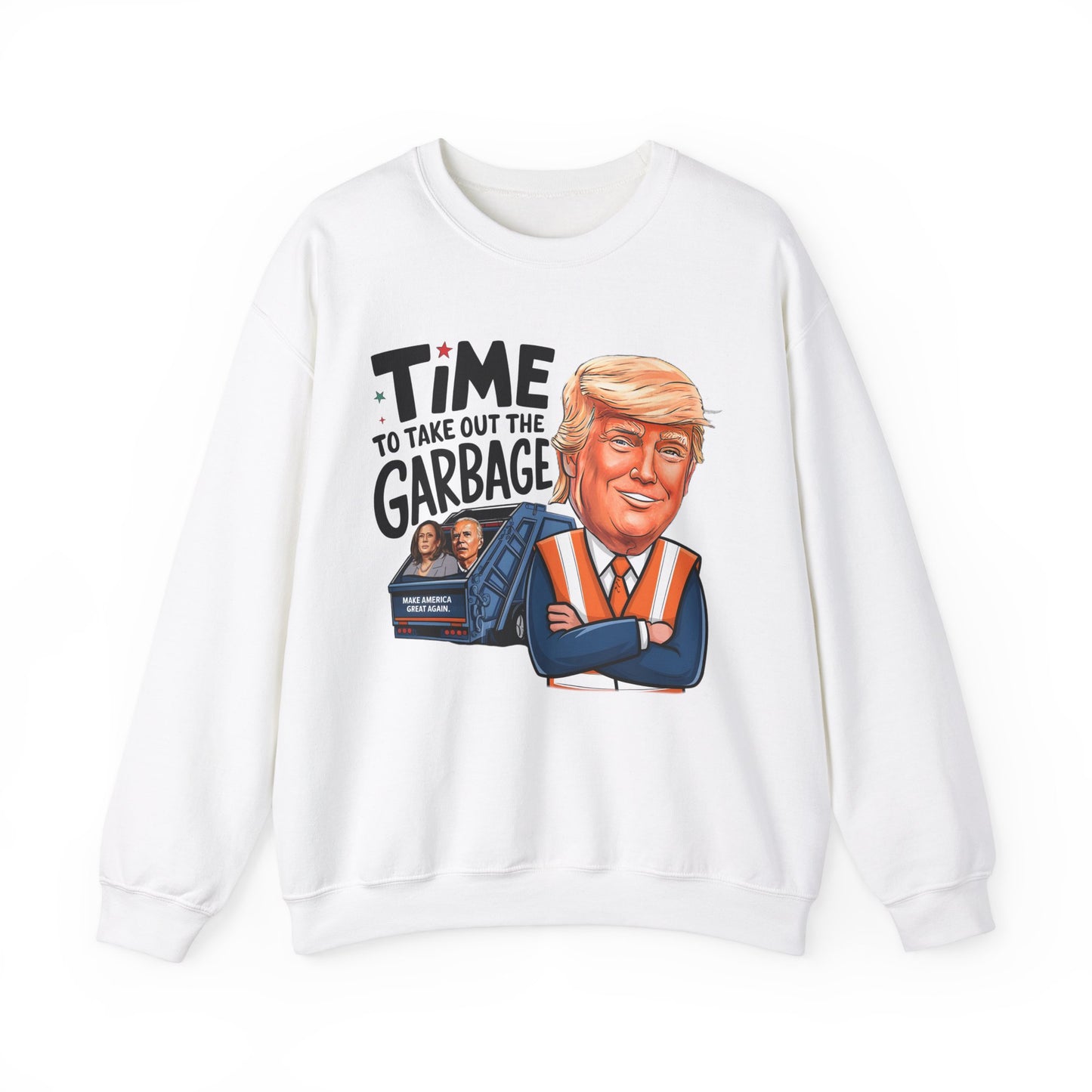 Funny President Trump Sweatshirt, Trump Garbage, Trump Won, Trump Gift, Trump Throw out the Garbage, Unisex Heavy Blend Crewneck Sweatshirt