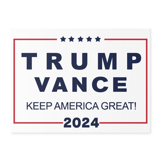 Yard Lawn Trump Vance 2024 Yard Sign with Stand, Trump Sign, Trump Vance Sign, Trump Vance, Trump VP Vance, Lawn Sign 18" x 24", Trump Sign