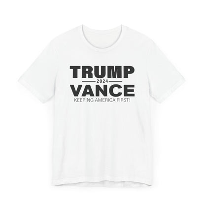 America First Trump VP Pick Vance 2024 Shirt Bella Canvas 3001 Unisex T-Shirt Vote Trump, J.D. Vance VP Trump, Pro Trump Campaign Shirt