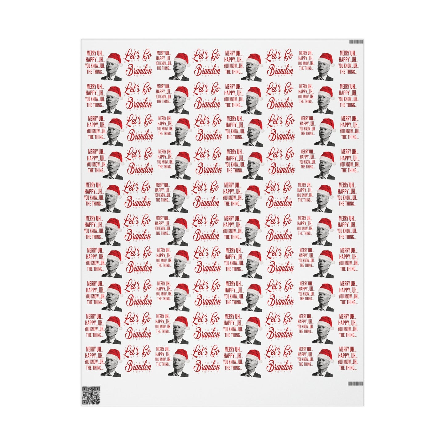 Funny Confused Biden Trump Christmas Wrapping Paper for Gifts - Make America Great Again Gift - Let's Go Brandon Pro Trump Wrapping Paper