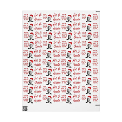 Funny Confused Biden Trump Christmas Wrapping Paper for Gifts - Make America Great Again Gift - Let's Go Brandon Pro Trump Wrapping Paper