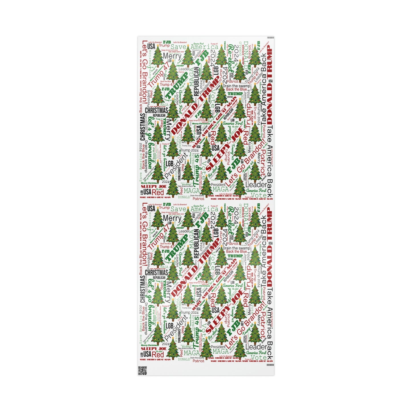 Christmas Word Wrap Trump Gift Wrap for Gifts Christmas - Let's Go Brandon Gift Wrap - Maga Save America Trump Theme Gift Wrap Trump 2024