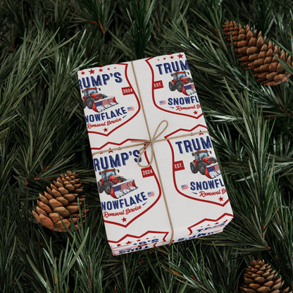 Funny Trump Gift Wrap,  Trump Snowflake Removal Service, Trump Wrapping Paper for Gifts, Maga Gift Wrap Christmas, President Trump Won 2024