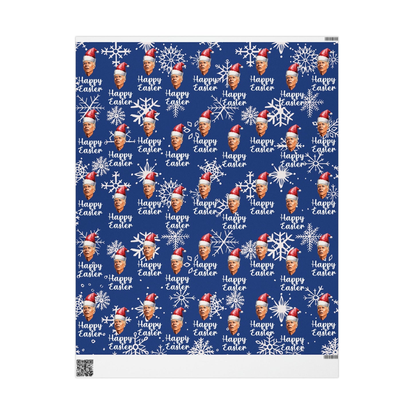 Comically Confused Biden Christmas Blue Wrapping Paper Happy Easter - Santa Biden - Let's Go Brandon Pro Trump Wrapping Paper