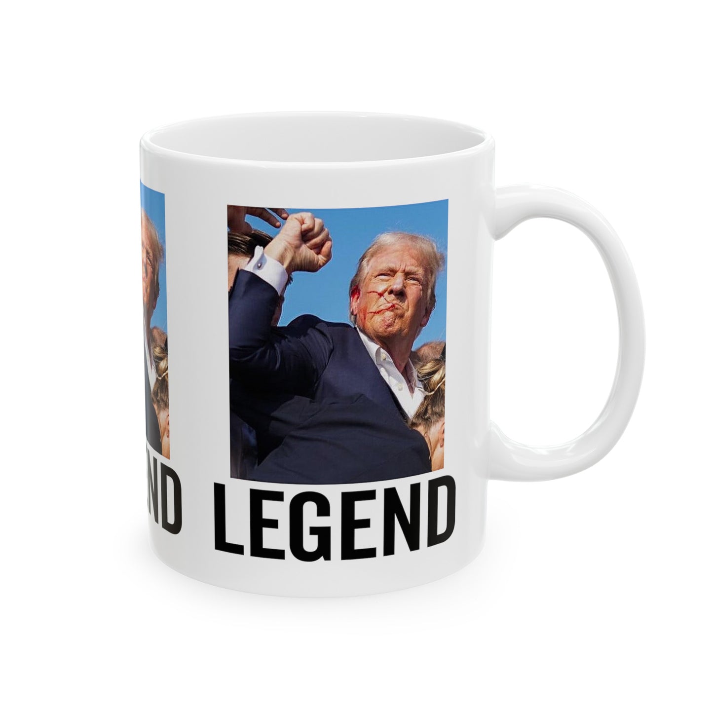 Trump Shot Rally Mug, Best Trump Mug Gift Never SurrenderMug Ceramic Mug 11oz - Trump Gift Mug Trump Christmas Trump Legend 2024 Rally