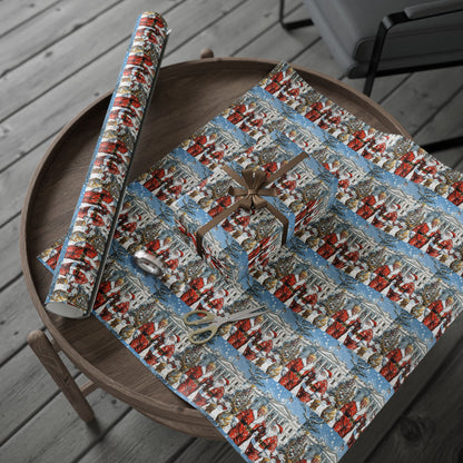 Vintage Style Trump and Santa, Christmas Trump Gift Wrap, Trump Wrapping Paper for Gifts, Maga Gift Wrap Christmas Trump 2024, Trump Won