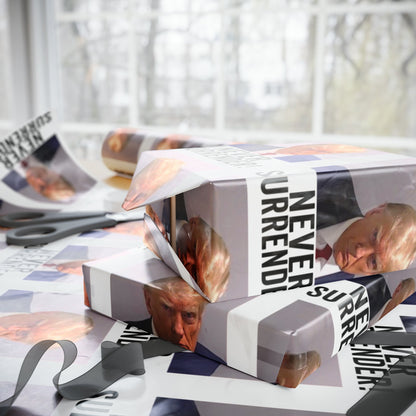 Trump Mugshot Gift Wrap Never Surrender Gift Wrap Trump 2024 Never Surrender Trump Wrapping Paper Trump Christmas Trump Birthday Gift Wrap