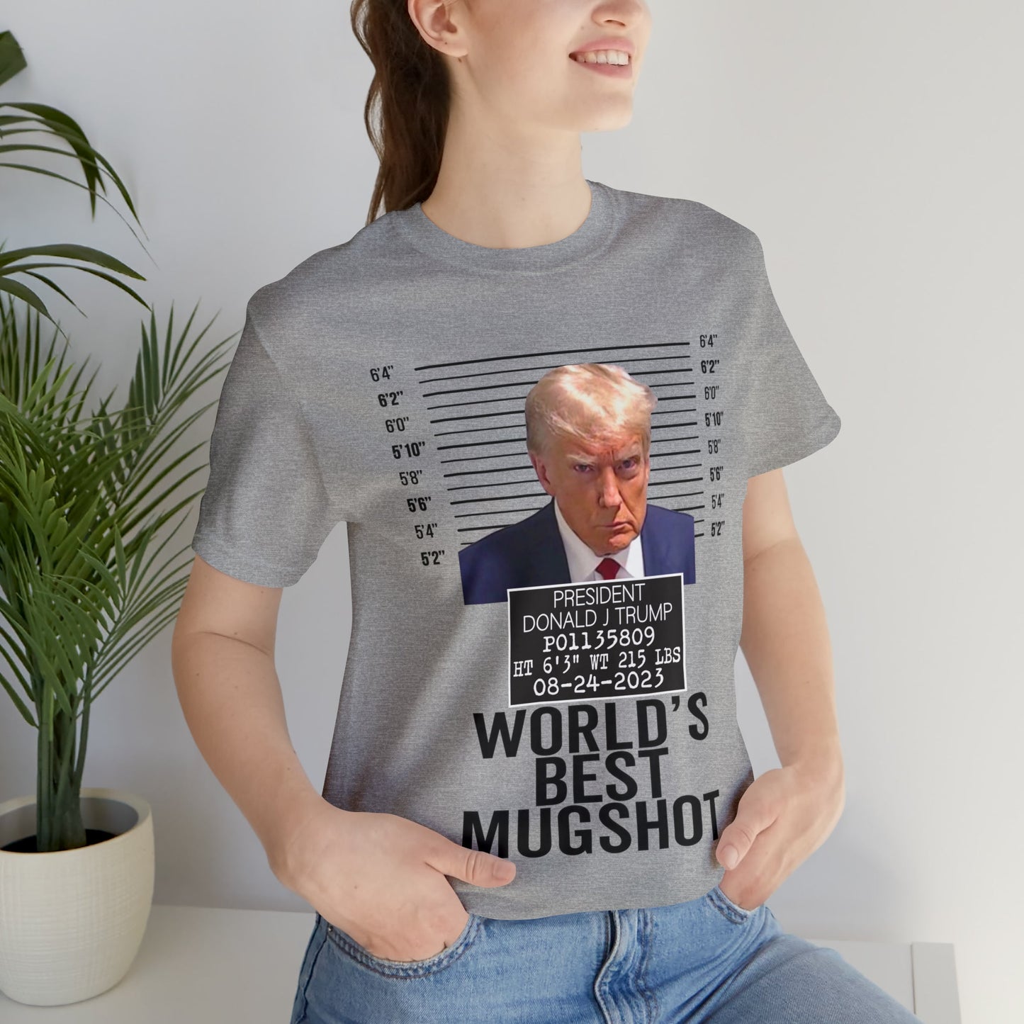 The World's Best Mugshot Trump Shirt Bella Canvas 3001 Unisex T-Shirt Trump Mugshot Trump Georgia Trump