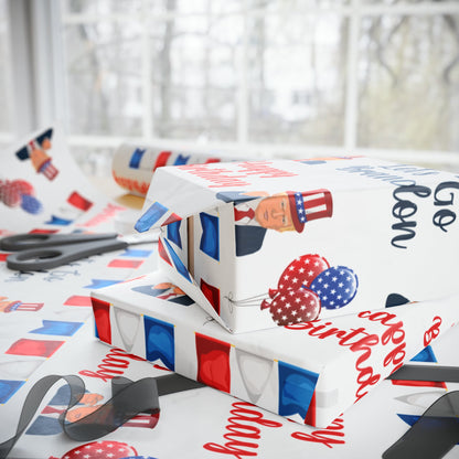 Top Trump Birthday Wrapping Paper for Gifts - Trump Maga Gift - Funny Let's Go Brandon Biden Trump Funny Wrapping Paper for Birthday Gifts