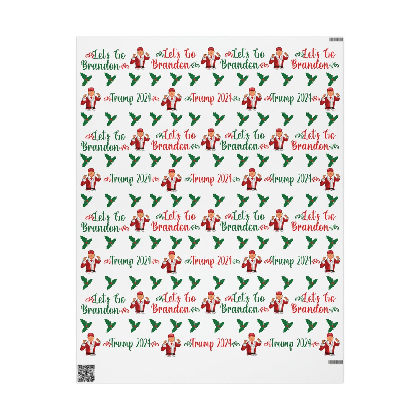 Christmas Trump 2024 Let's Go Brandon Wrapping Paper for Gifts - Trump Gift Wrap Let's Go Brandon Biden Trump 2024 Holly Gift Wrapping Paper