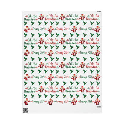 Christmas Trump 2024 Let's Go Brandon Wrapping Paper for Gifts - Trump Gift Wrap Let's Go Brandon Biden Trump 2024 Holly Gift Wrapping Paper