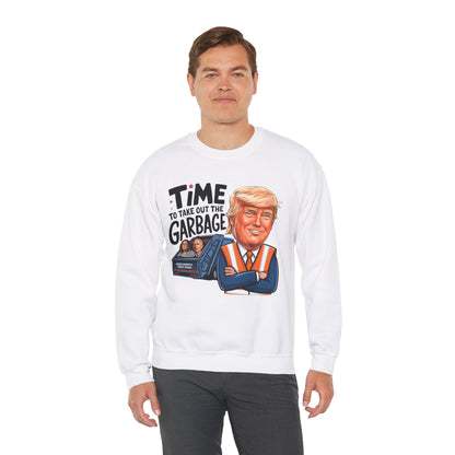 Funny President Trump Sweatshirt, Trump Garbage, Trump Won, Trump Gift, Trump Throw out the Garbage, Unisex Heavy Blend Crewneck Sweatshirt