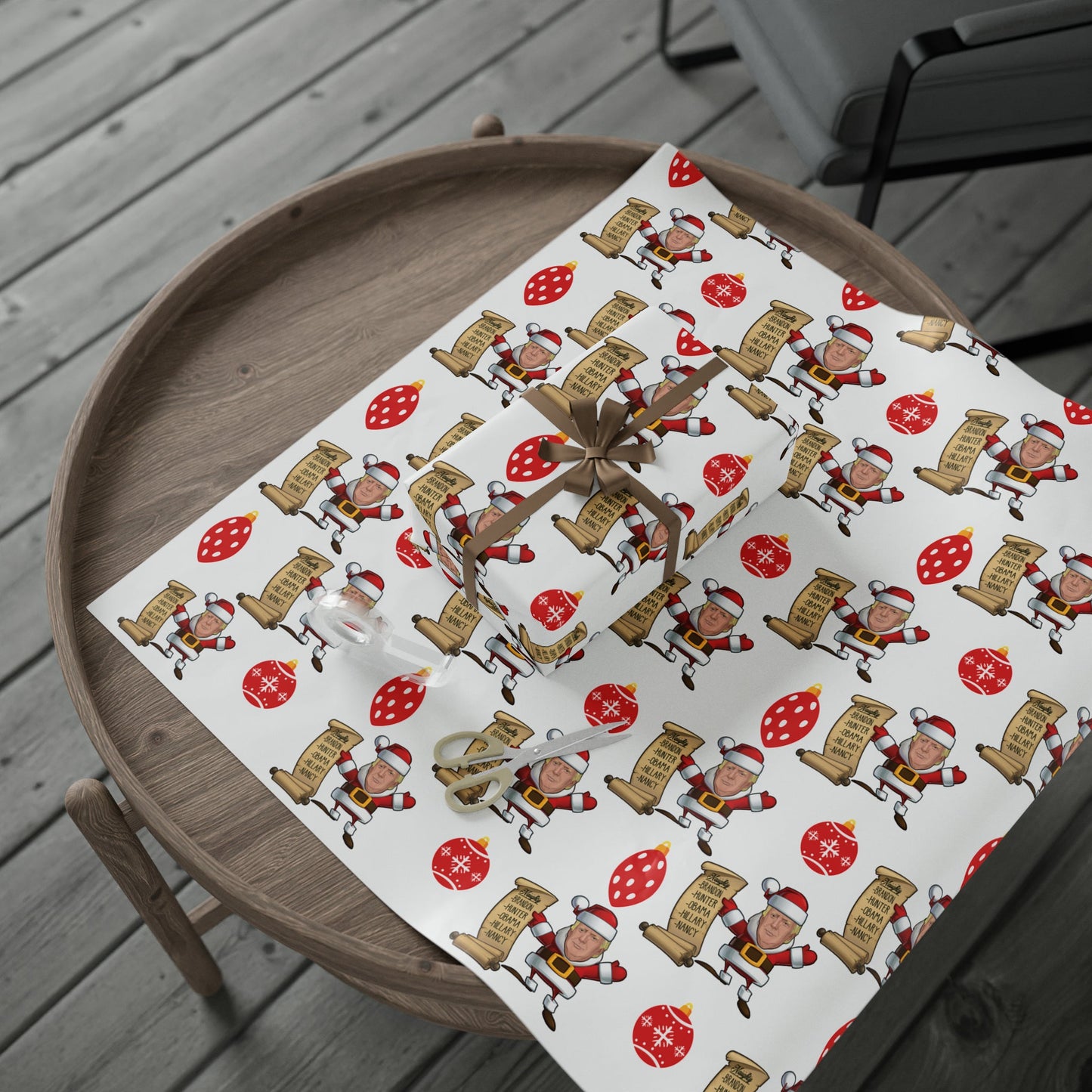 Great Santa Trump Wrapping Paper for Gifts - Trump's Naughty List Christmas Gift Wrap Let's Go Brandon Maga Gift Wrap Christmas Trump 2024