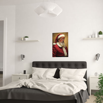 Santa Trump Poster, Trump Wall Art Poster, Satin Poster (210gsm), Gorgeous Art Style Poster of Trump as Santa, Great Trump Gift