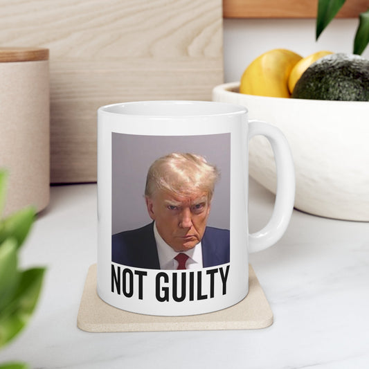 Trump Not Guilty Georgia Trump Mugshot Picture Mug Ceramic Mug 11oz - Funny Gift Trump Booking Photo Georgia Pro Trump Mugshot Mug