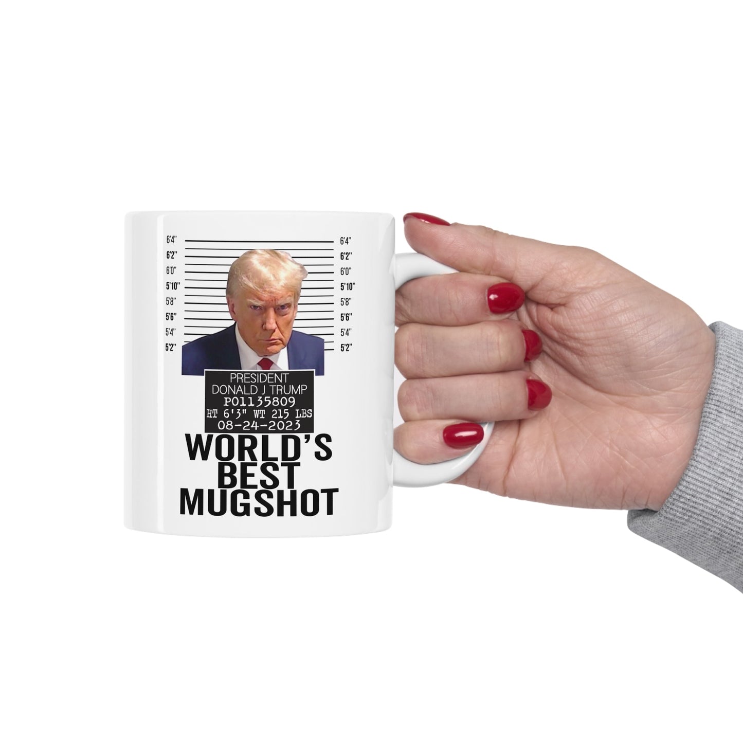 Trump Best Mugshot Mug Never Surrender Georgia Trump Mugshot Picture Mug Ceramic Mug 11oz - Funny Gift Trump Booking Photo Georgia Pro Trump