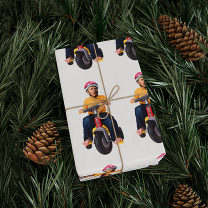 Toddler Biden Brandon Wrapping Paper - Funny Gift Wrap Biden Bike Gift Pro Trump Christmas Wrap Maga Let's Go Brandon Republican Gift