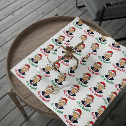 Santa Funny Trump Wrapping Paper for Gifts - Make America Great Again Gift - Joe Biden Let's Go Brandon Wrapping Paper Christmas Gifts