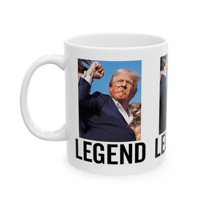 Trump Shot Rally Mug, Best Trump Mug Gift Never SurrenderMug Ceramic Mug 11oz - Trump Gift Mug Trump Christmas Trump Legend 2024 Rally