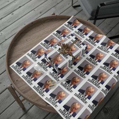 Trump Mugshot Gift Wrap Never Surrender Gift Wrap Trump 2024 Never Surrender Trump Wrapping Paper Trump Christmas Trump Birthday Gift Wrap