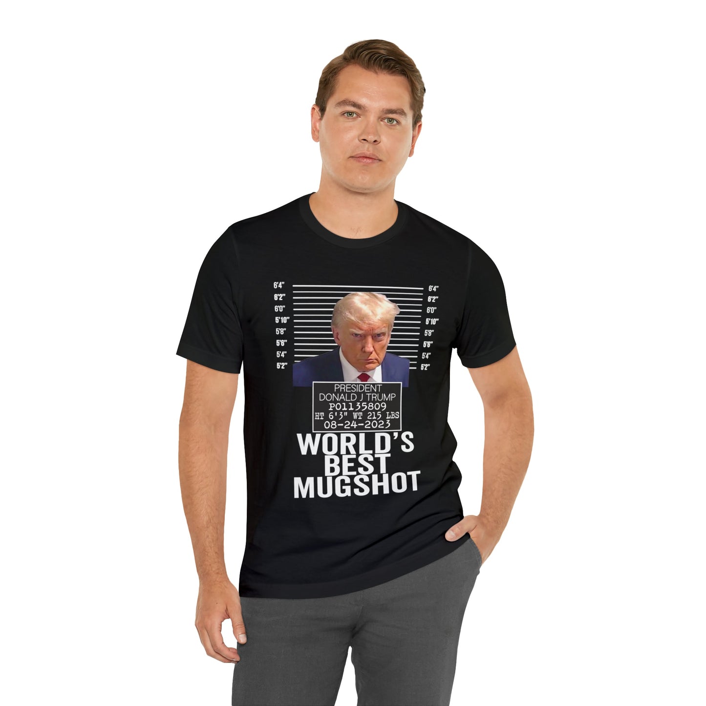 The World's Best Mugshot Trump Shirt Bella Canvas 3001 Unisex T-Shirt Trump Mugshot Trump Georgia Trump