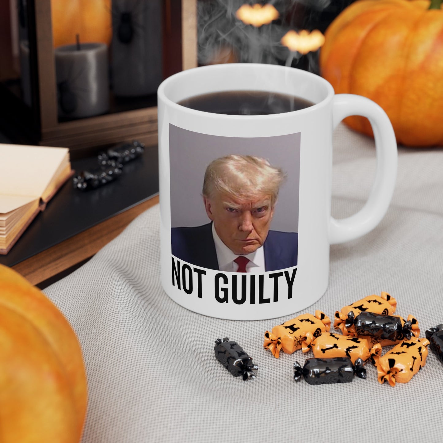 Trump Not Guilty Georgia Trump Mugshot Picture Mug Ceramic Mug 11oz - Funny Gift Trump Booking Photo Georgia Pro Trump Mugshot Mug