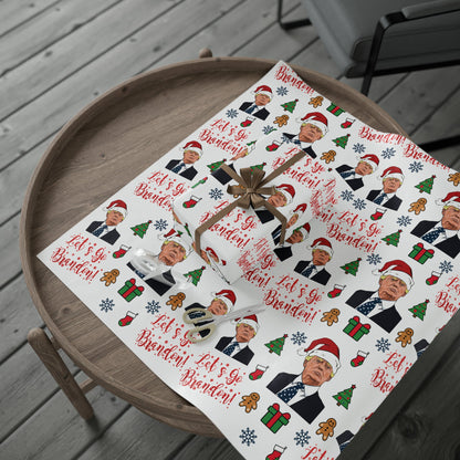 The Best Trump Wrapping Paper for Gifts - Pro Trump Let's Go Brandon Christmas Gift Wrap Brandon Maga Gift Wrap Santa Trump Republican Gift