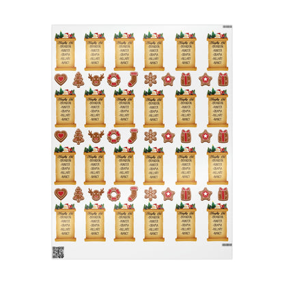 Great Funny Trump Wrapping Paper for Gifts - Pro Trump Naughty List Gingerbread Christmas Gift Wrap Let's Go Brandon Maga Gift Wrap Trump