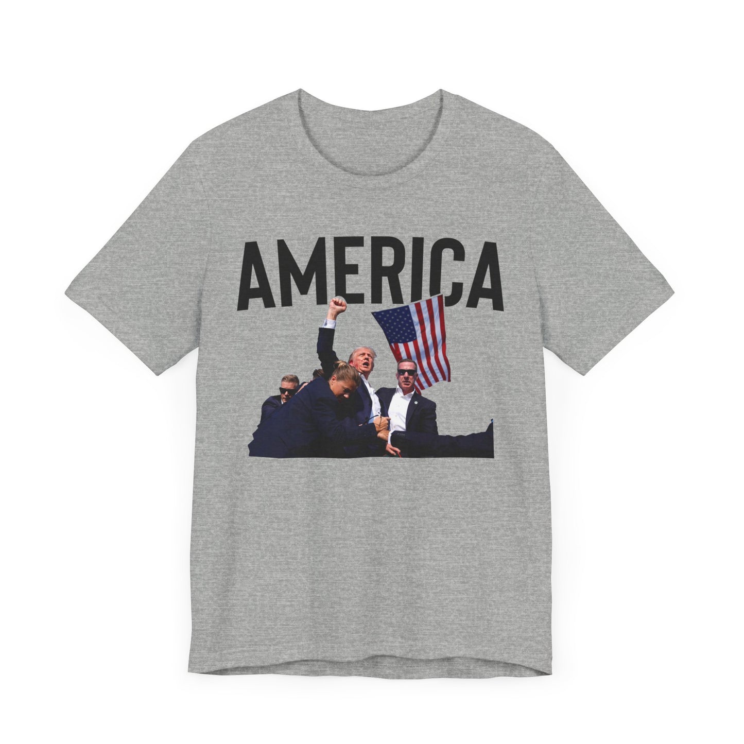 Trump America Shot Picture Shirt Bella Canvas 3001 Unisex T-Shirt, Vote Trump, Vance VP Trump, Pro Trump, Trump Photo, Trump Shirt 2024