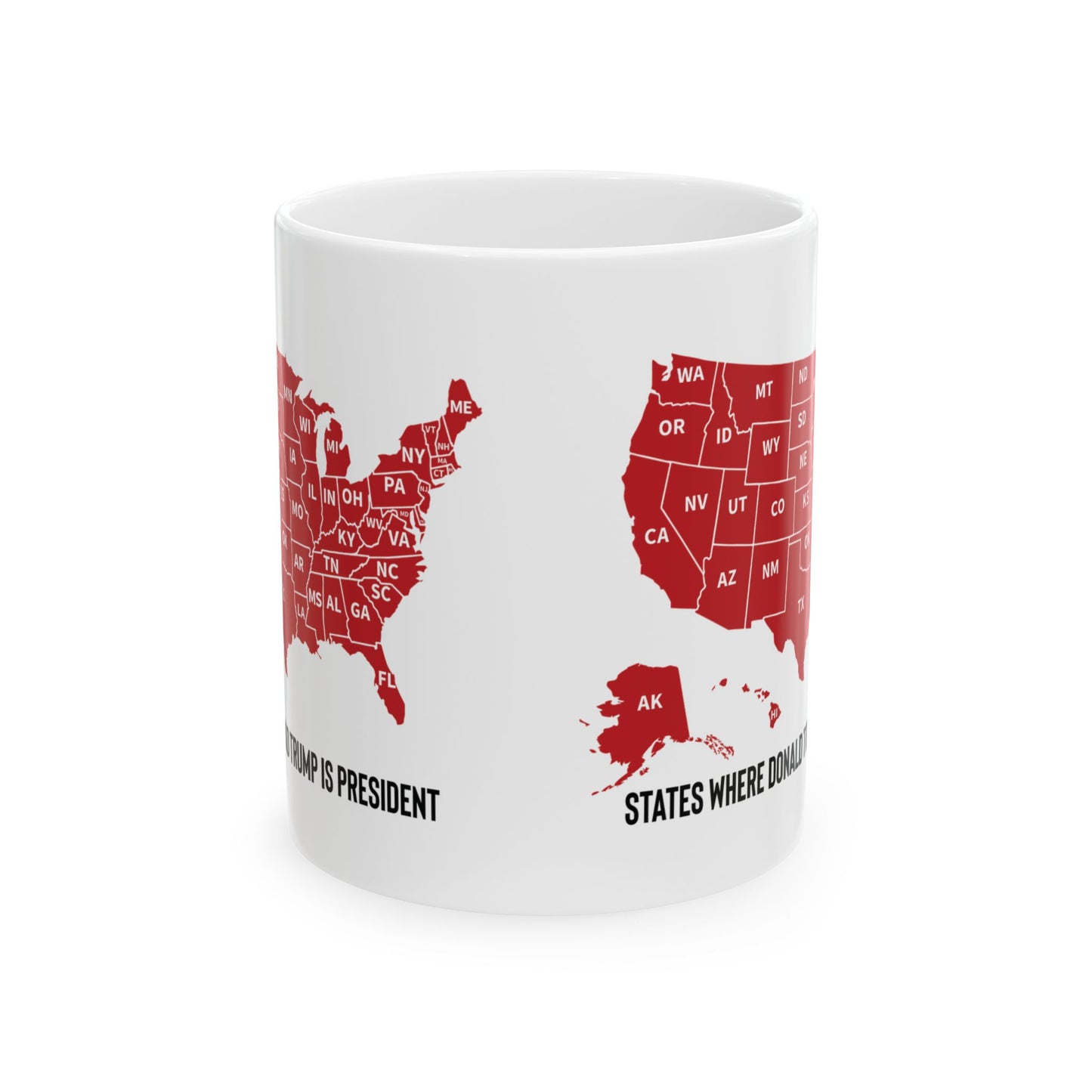 Funny Trump Mug, States Where Trump is President, 2024 Election Results Mug, Trump Gift, Christmas Trump Gift, Ceramic 11oz Mug, Trump Won