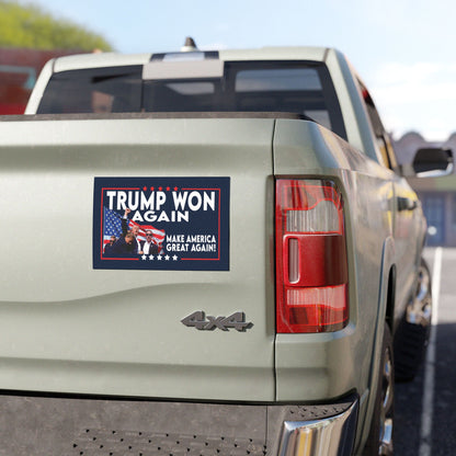 Trump WON AGAIN, Trump Magnet, Durable Vinyl Weatherproof Magnet, Trump Bumper Magnet, Trump Car Bumper, Trump Get Over It, Trump Gift