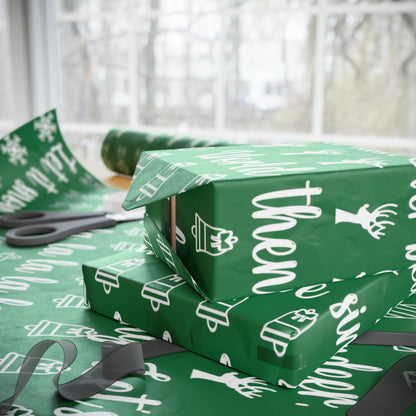 Funny Let's Go Brandon Christmas Gift Wrap Green - Brandon Trump Gift Wrap Funny Christmas Songs Green Wrapping Paper - Funny Surprise Gift