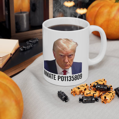 Trump Best Mugshot Mug Never Surrender Georgia Trump Inmate Number P01135809 Mugshot Mug Ceramic Mug 11oz - Trump Gift Mug Trump Christmas