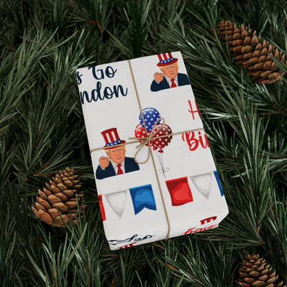 Top Trump Birthday Wrapping Paper for Gifts - Trump Maga Gift - Funny Let's Go Brandon Biden Trump Funny Wrapping Paper for Birthday Gifts