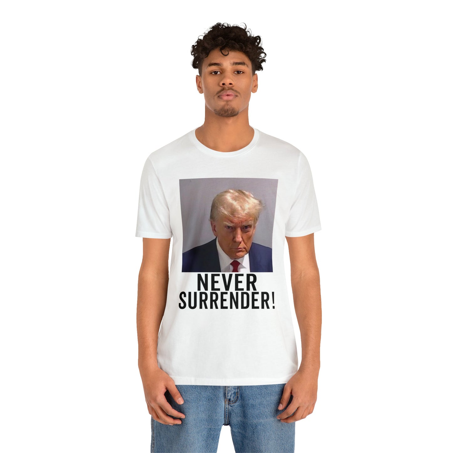 Georgia Trump Mugshot Shirt Bella Canvas 3001 Unisex T-Shirt Trump Mugshot Trump Georgia Trump Never Shirt