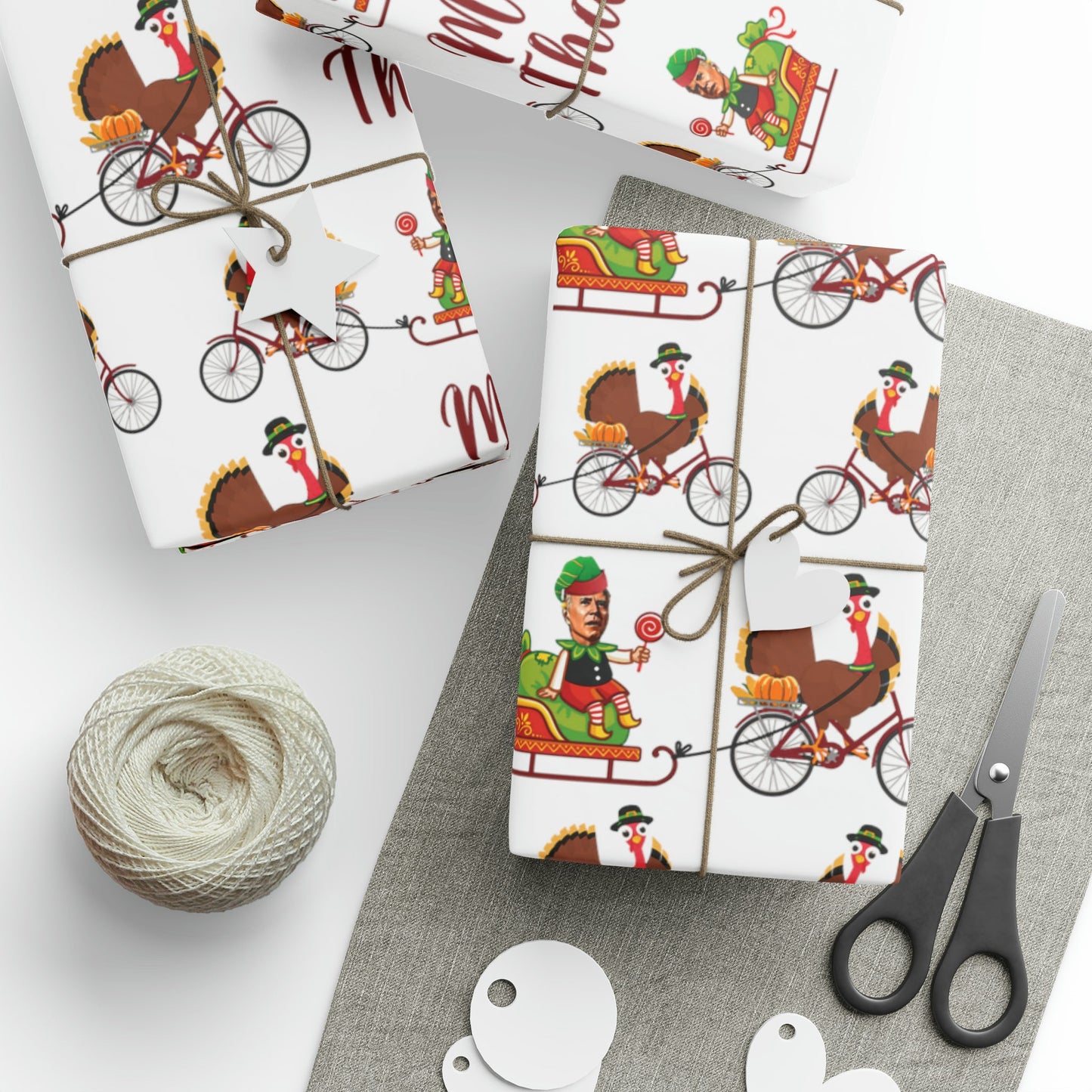 Hilarious Biden Confused Christmas Wrapping Paper for Gifts Biden Merry 4th of Thanksgiving Pro Trump Let's Go Brandon Trump Gift Wrap MAGA