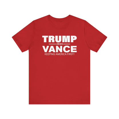 America First Trump VP Pick Vance 2024 Shirt Bella Canvas 3001 Unisex T-Shirt Vote Trump, J.D. Vance VP Trump, Pro Trump Campaign Shirt